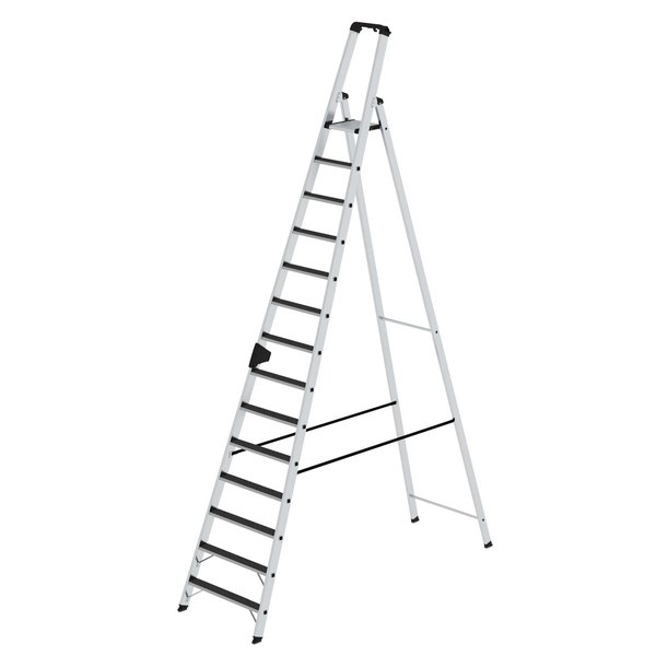 Günzburger Steigtechnik Stufen-Stehleiter einseitig begehbar mit clip-step R 13 14 Stufen