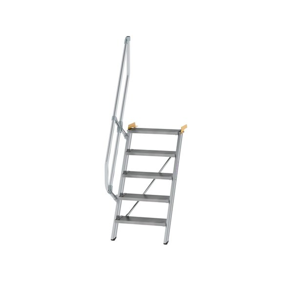 Günzburger Steigtechnik Treppe 60° Stufenbreite 600 mm 5 Stufen Aluminium geriffelt