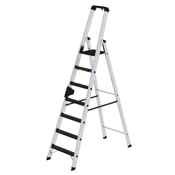 Günzburger Steigtechnik Stufen-Stehleiter 250 kg einseitig begehbar mit clip-step R 13 7 Stufen