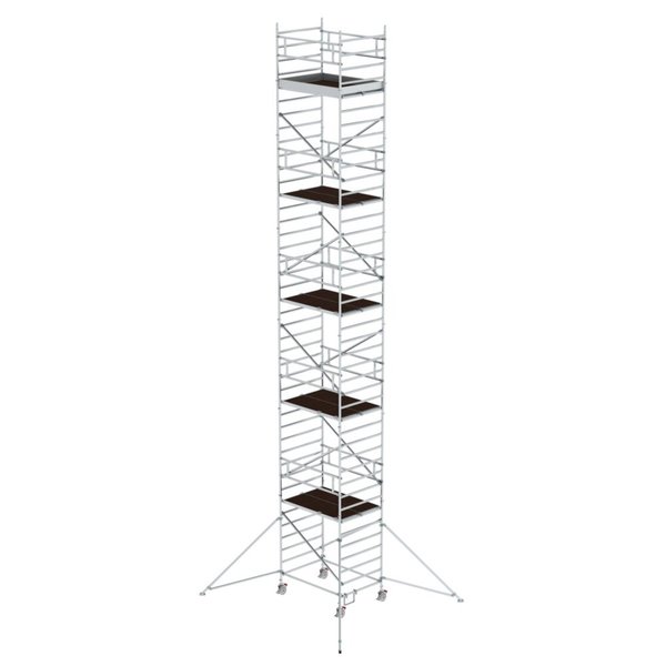 Günzburger Steigtechnik Rollgerüst 1,35 x 1,80 m mit Ausleger & Doppel-Plattform Plattformhöhe 11,47 m