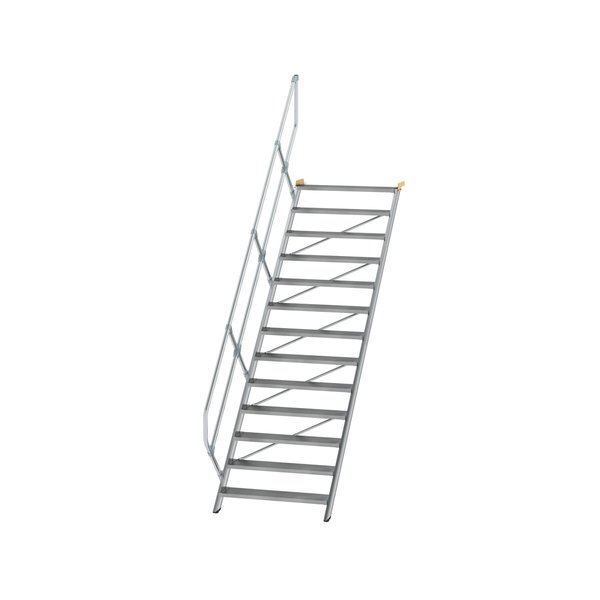 Günzburger Steigtechnik Treppe 45° Stufenbreite 1000 mm 13 Stufen Aluminium geriffelt