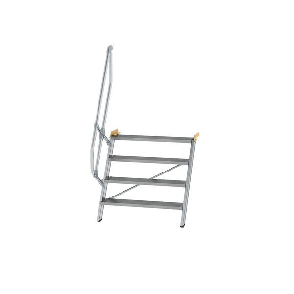 Günzburger Steigtechnik Treppe 60° Stufenbreite 1000 mm 4 Stufen Aluminium geriffelt