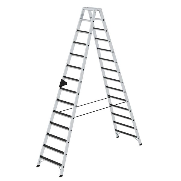 Günzburger Steigtechnik Stufen-Stehleiter beidseitig begehbar mit clip-step R 13 2x14 Stufen