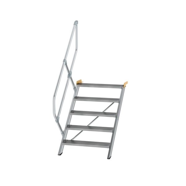 Günzburger Steigtechnik Treppe 45° Stufenbreite 800 mm 5 Stufen Aluminium geriffelt